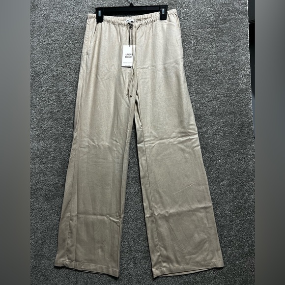Love Tree Woman’s Beige Pull On Drawstring Viscose Linen pants Size Medium - Picture 1 of 11